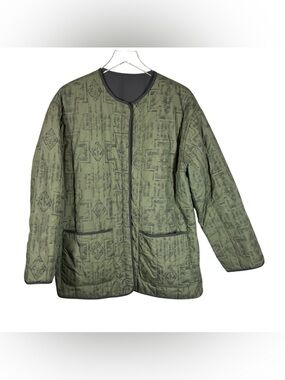 PENDLETON  Women’s Reversible Quilted Barn Style Chore Coat Full Zip Green/Black